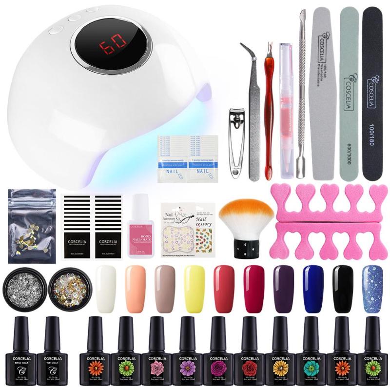 

COSCELIA Gel Nail Polish Set Nail Polish Brushes For Manicure Set For Gel Varnish Art Varnishes Stamping Kit