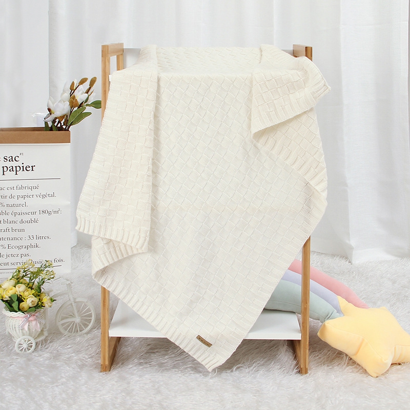

Multifunction Knitted Blanket Baby Summer Stroller Quilts Newborn Bed Sheet Baby Boys Girl Wrap Swaddle Airplane Travel Blanket, Green