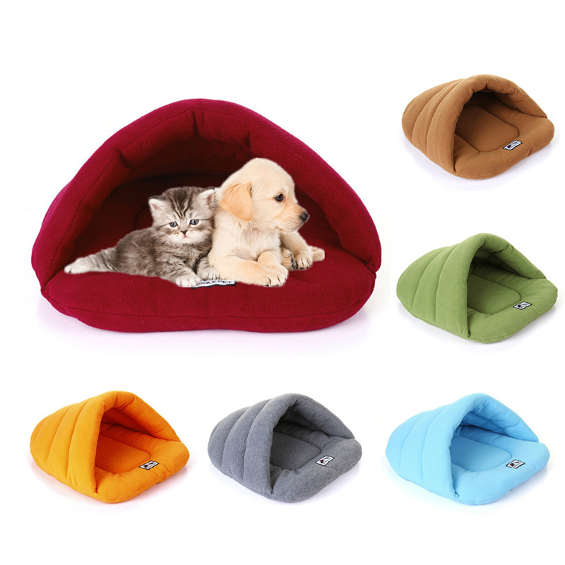 

4 Size Soft Pet Bed Mat Winter Warm Dog Beds Nest Cat Bed Sofa Sleeping Bag Tent House Small Dog Puppy Cave Kennel Pet House, Gray