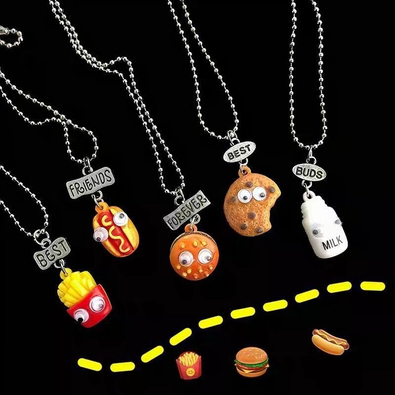 

Necklaces Jewelry Long Womans Chain Necklace Food Pendant Jewellery Ladies Geometric Lovers Trendy Cute Hamburg Milk Halskette