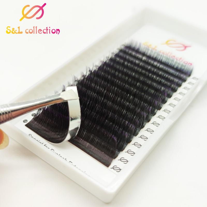 

16rows 2tone Lash Ombre Lash Extension C D CC DD L 0.07 7-15mm Dual Color Purple colorful eyelash extension drop shipping