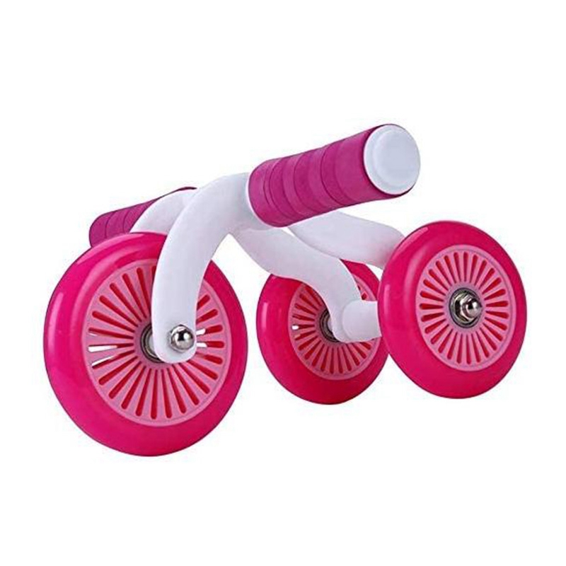 

Three-Wheeled Belly Wheel Home Abdominal Fitness Equipment,Abdominal Wheel with Floor Mat Brake Pad, Non-Slip Handle, Pink