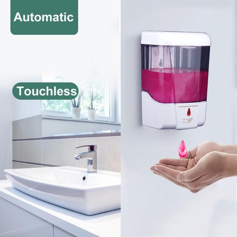 

700ml Wall-mounted Soap Dispenser Handsfree Automatic IR Smart Sensor Touchless Soap Liquid Dispenser For Kitchen Bathroom