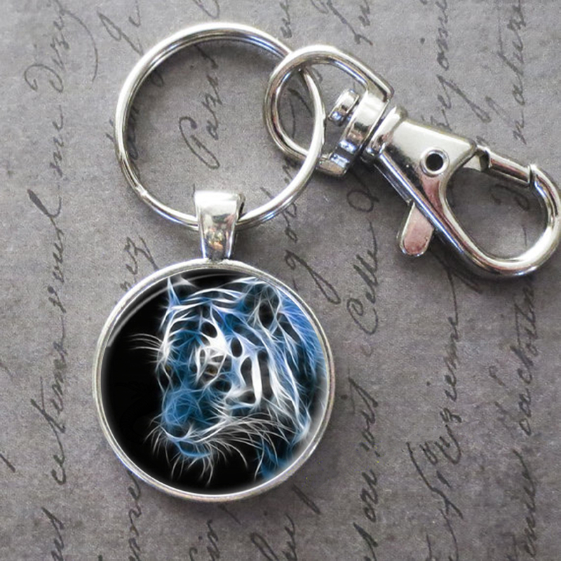 

Art White Tiger Key Ring Key Chain Buckle Pendant Birthday Festival Anniversary Gift Jewelry Accessories