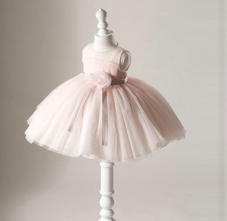 

Infant Baby Girl Dress Lace Tulle Baptism Dresses for Girls 1st Year Birthday Beading Flower Girl Party Wedding Baby Clothing, Pink