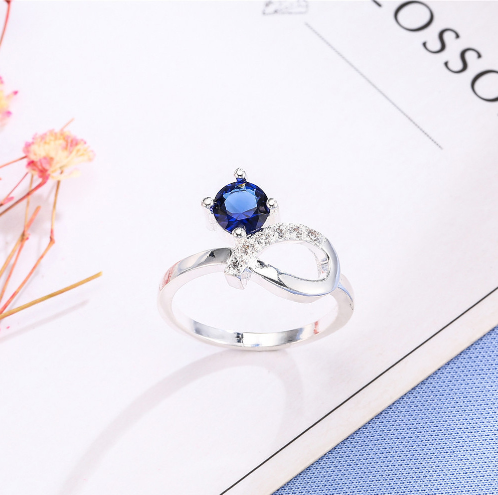 

Blue Ring Plating S925 Silver Bow Hand Ornaments