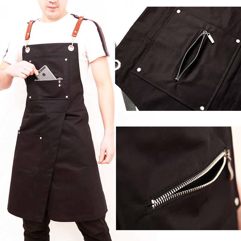 

Senyue Korean fashion personality custom barber milk shop coffee shop overalls flower men and women's Restauran