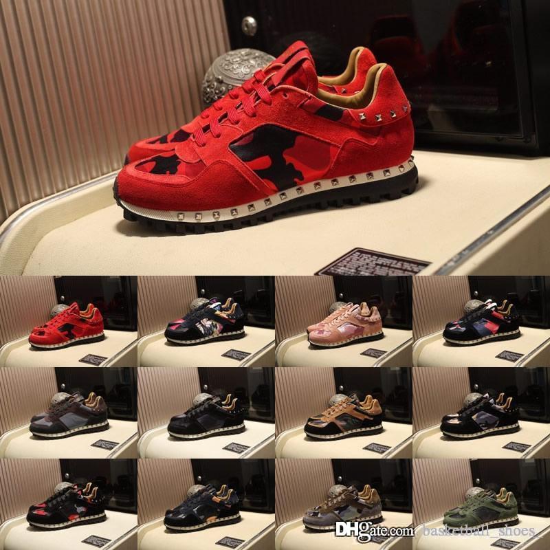 

Luxury Camouflage leisure sports series leather women men party couple wild casual shoes leather tie lovers shoes unisex rivet flat sneaker, Colour 2