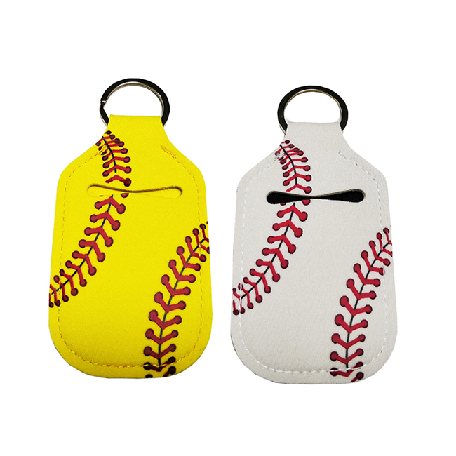 

Baseball Lip Balm Keychain Holder Neoprene Large Rectangle Softball Keychain Key Ring Chapstick Sleeve Boys Girls Ball Season Sports Gifts