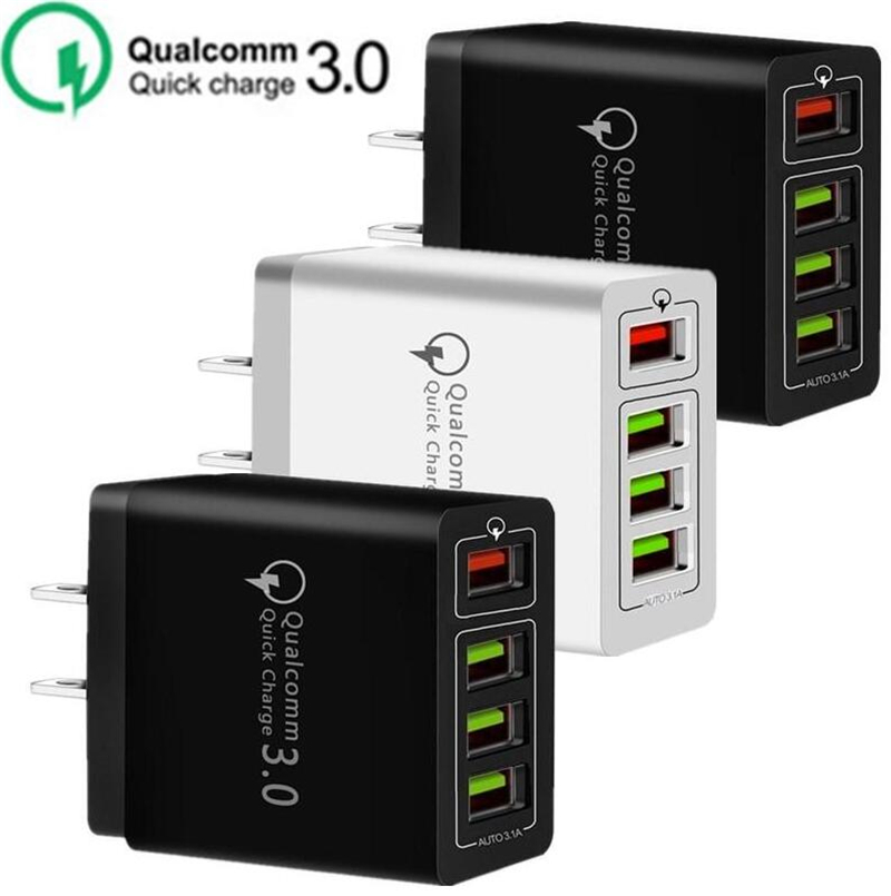 

30W 4 Usb Ports QC3.0 Quick Wall Charger QC 3.0 Fast Charging Wall Charger Power Adpater For Samsung Htc sony