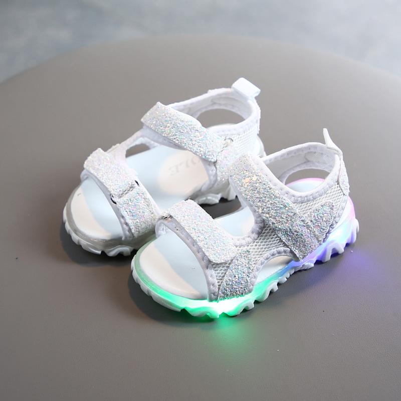 

TELOTUNY sandals Children Kids Baby Girls Boys Sequins Led Light Luminous Sport Sandals Casual Shoes children girls Jun6, Black