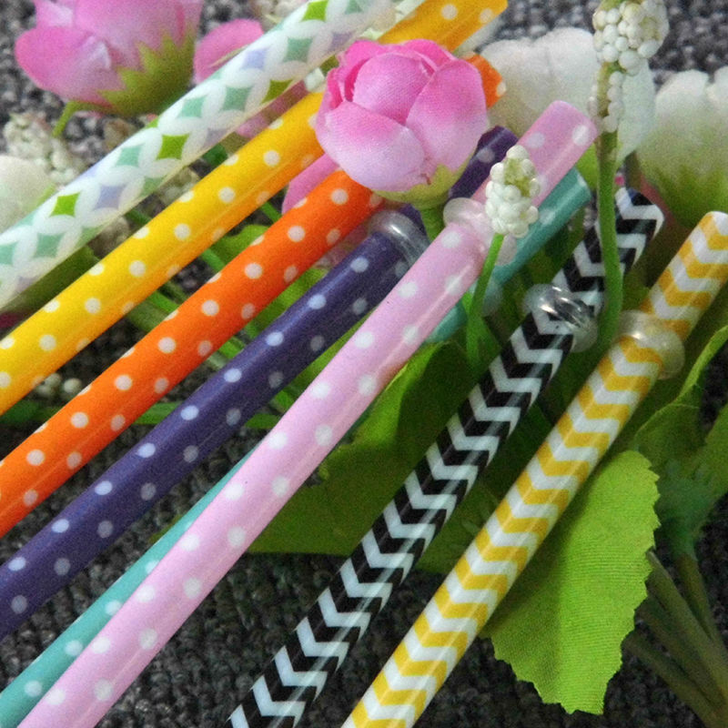 

Painted Party Plastic Straw 100pcs/ lot Reusable Biodegradable Distored Color Beverage Striped Drinking Placstic Painted Straws