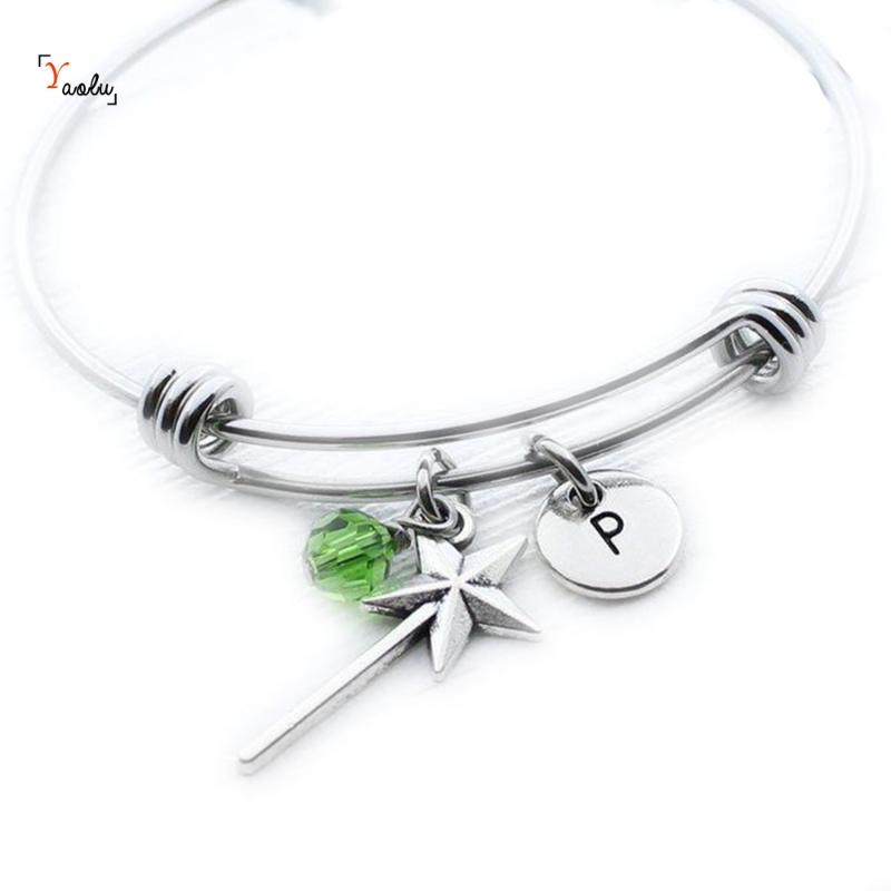 

Magic Wand Bangle Bracelet Wand Jewelry MagicStar Charm Bracelet FairytaleGift Personalized Fairy Tale Gift for LittleGirl