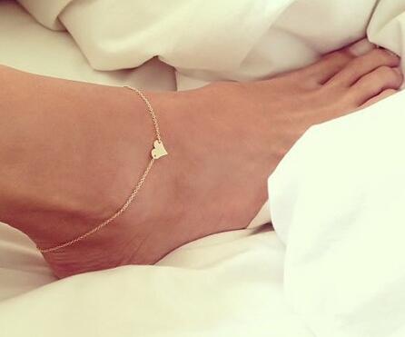 

2020 New Sexy Heart-shaped Pendant Anklets Bracelet Foot Jewelry Barefoot Sandals Beach Accessories European and American Fashion Anklets