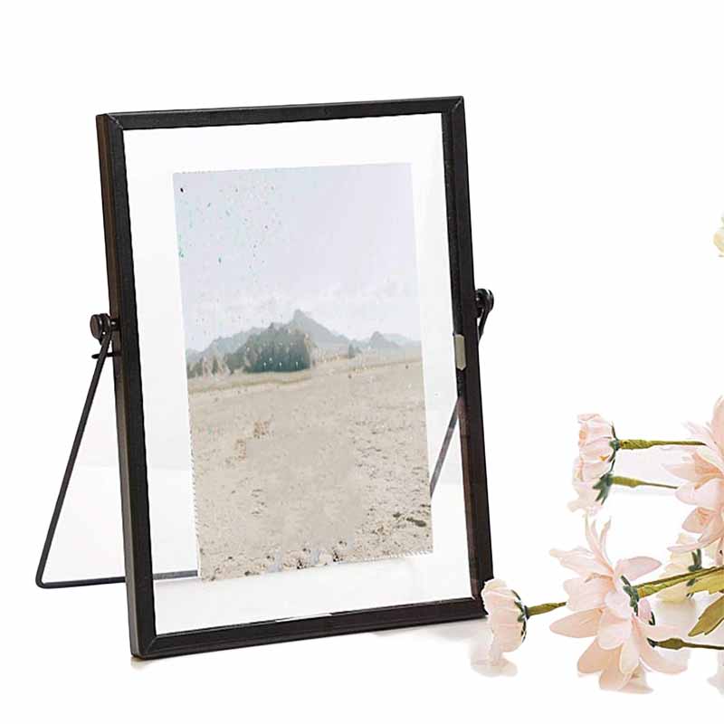 

Iron + glass Photo Frame,Simple Innovative Modern Plant Specimen Folder Home Room Desktop Decoration Wedding And Engagement Ph