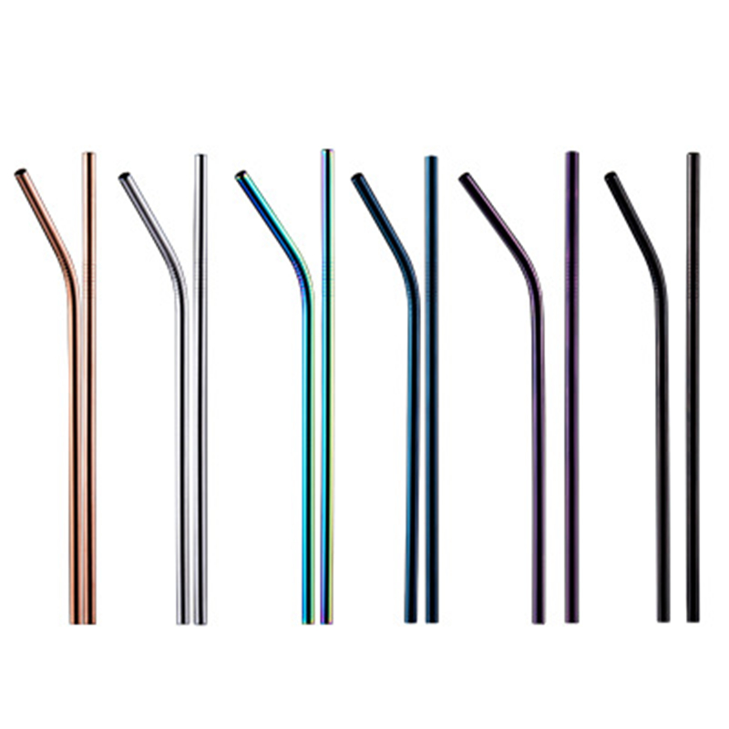 

DHL 20oz stainless steel straw magic color 6mm 30oz creative metal straws fit for coffee skinny mugs bottle