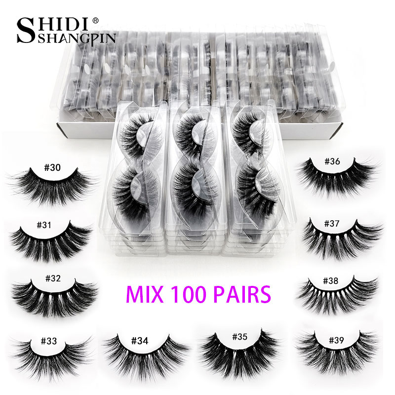 

SHIDISHANGPIN 20/30/40/50/60/100 pairs false eyelashes wholesale price hand made 3d volume natural lashes for makeup