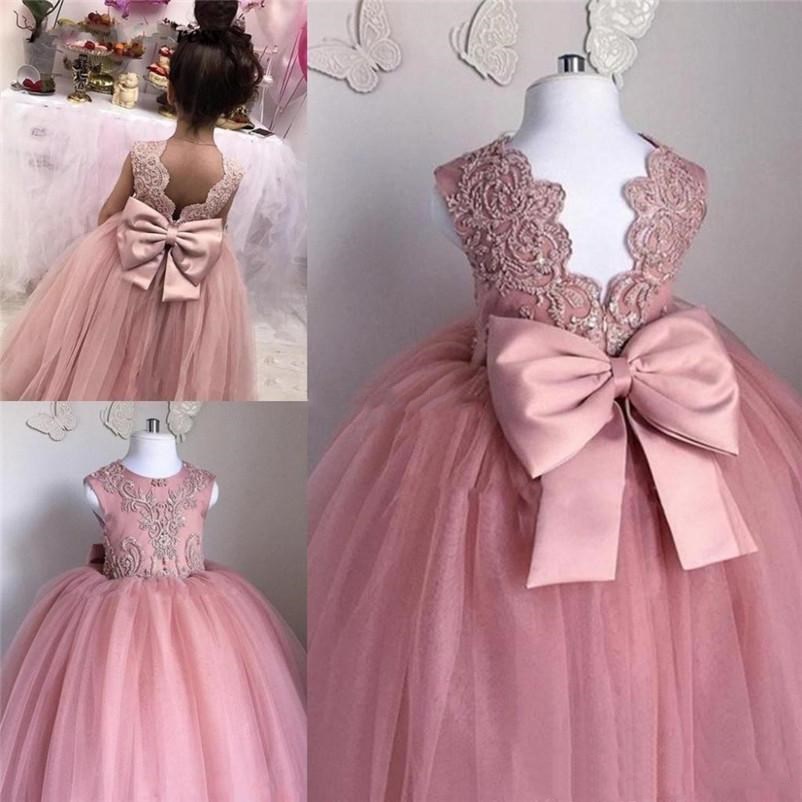 dusty pink flower girl dresses