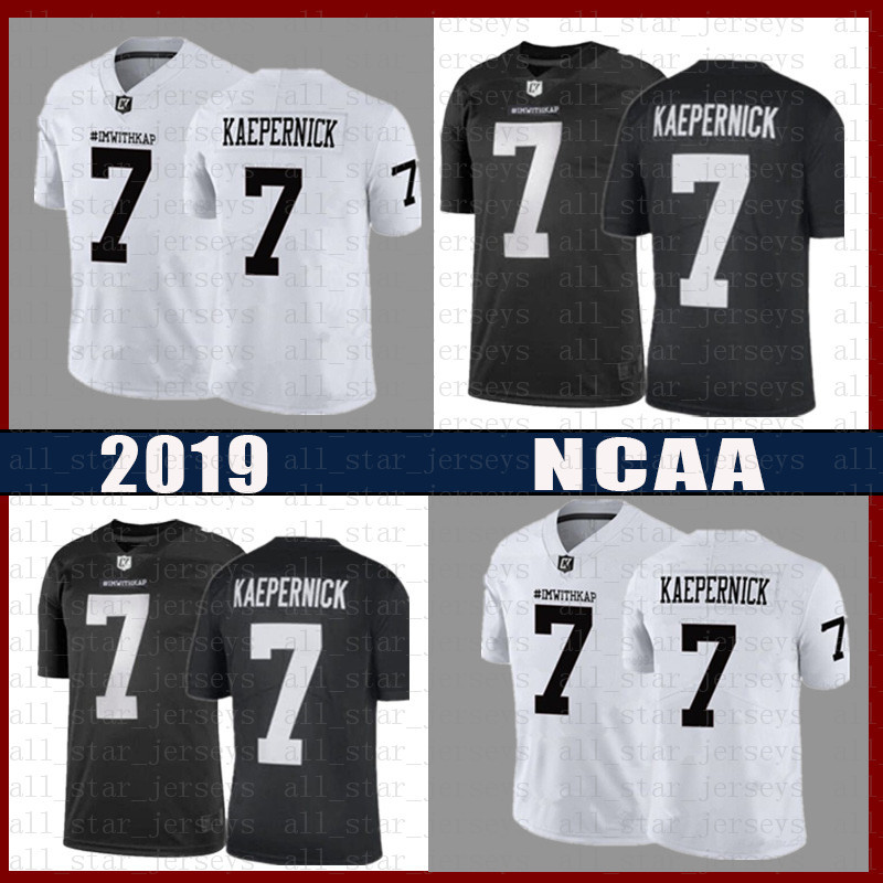 

IM WITH KAP Jerseys Black White NCAA IMWITHKAP Jerseys 7 Colin Kaepernick American football Jersey Mens Tom Brady Saquon Barkley cerscer, Ncaa (shizihui)