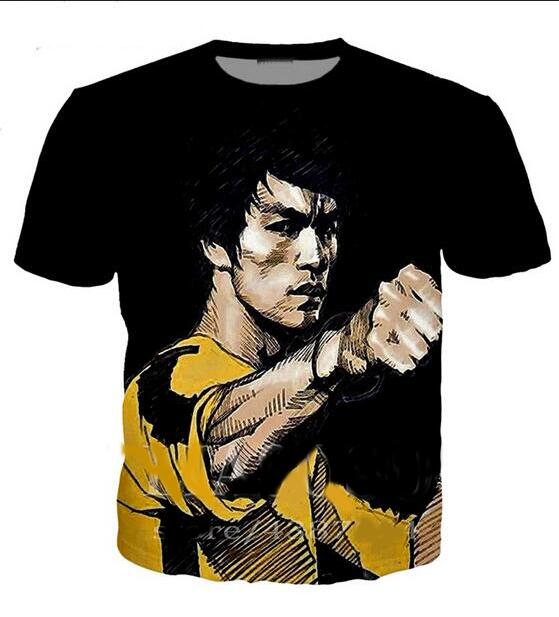 

Newest Fashion Mens/Womans Bruce Lee Summer Style Tees 3D Print Casual T-Shirt Tops Plus Size BB0157, White;black