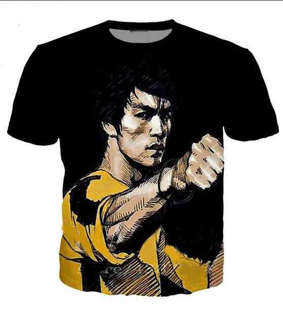 

Newest Fashion Mens/Womans Bruce Lee Summer Style Tees 3D Print Casual T-Shirt Tops Plus Size BB0157, As shown