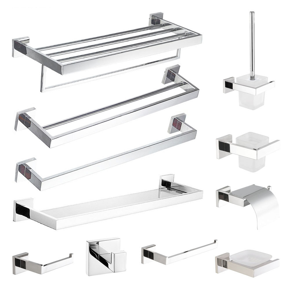 

Bathroom accessories Stainless Steel Chrome Polished Towel Bar Soap Dish Paper Holder Towel Ring Stacks Bathroom Hardware Set