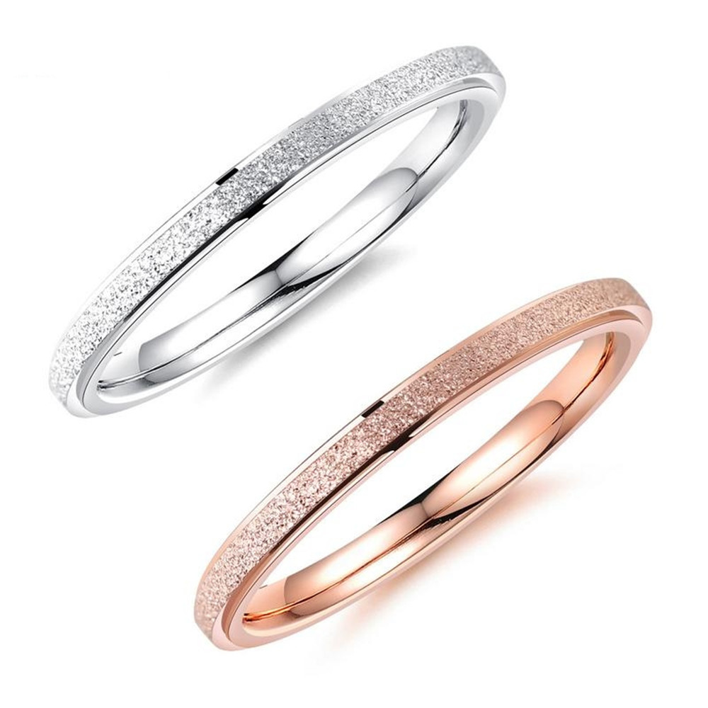 

316L Stainless Steel Rings for Women Titanium Ring Silver Rose Gold Colour Small Simple Rings for Girls Wedding Bands Korea Trendy Jewelry
