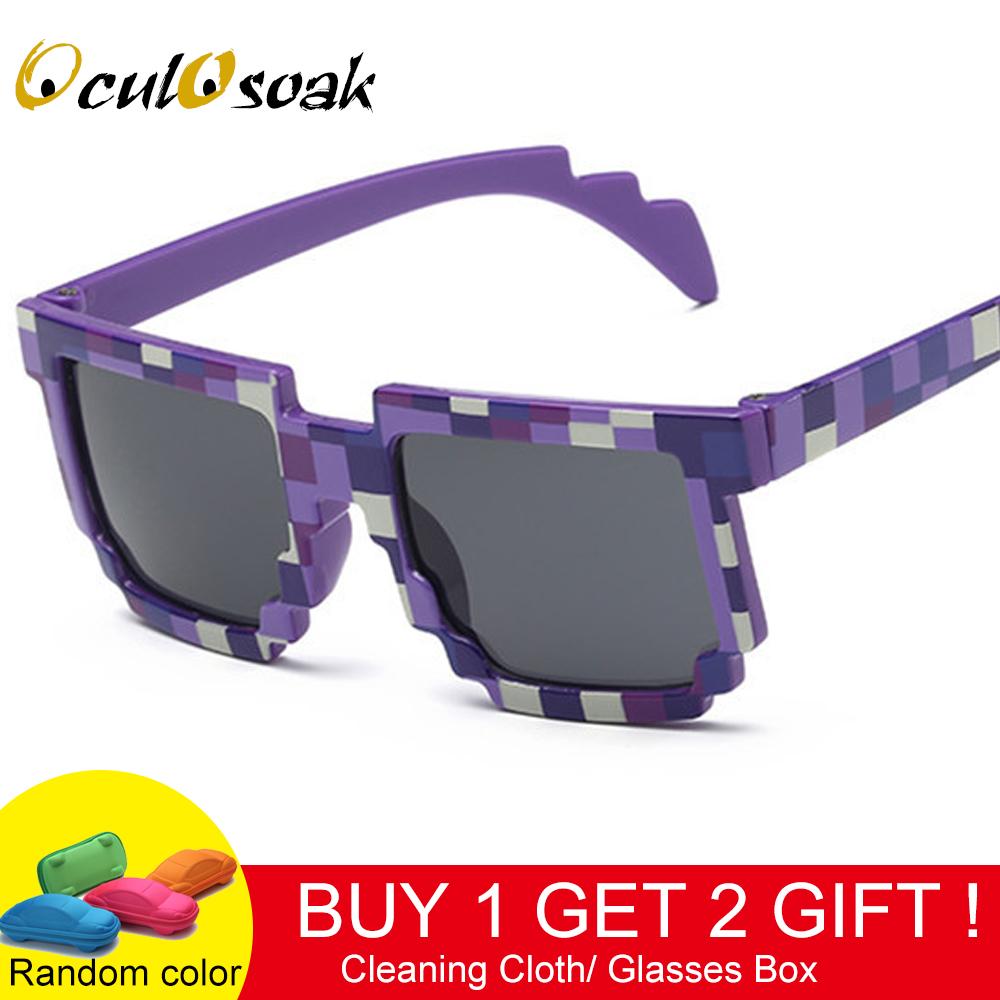 Oculosoak 2019 Enfants Lunettes De Soleil Mosaïques 4-13 Ans Carré Enfants Lunettes De Soleil Garçons Filles Lunettes De Noël Cadeau D'anniversai