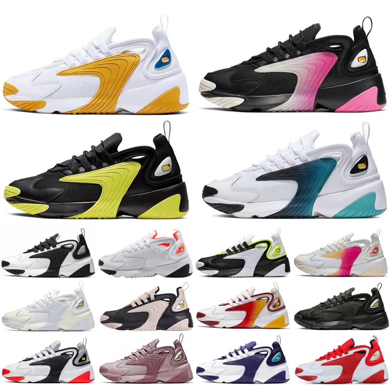

2020 M2k Tekno Zoom 2K Running shoes for Men Women Volt Dynamic Cream Triple White Black Mens deasigner Sports Trainer Sneakers Shoes, Black volt 40-45