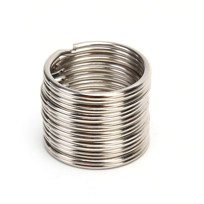 100PCS Silver Steel Key Rings Chains Split Ring Hoop Metal Loop Making 25mm OU