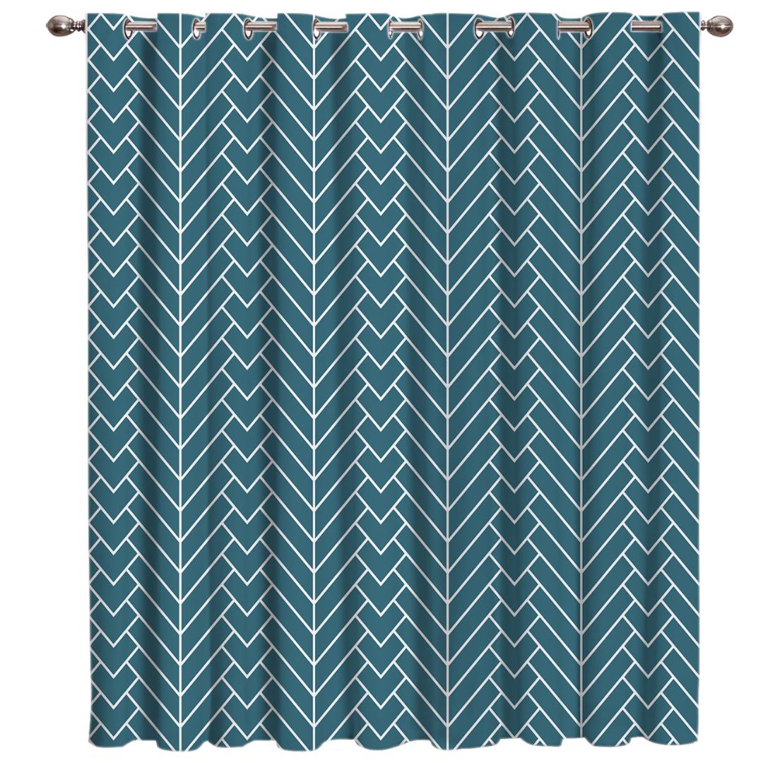 

Blue Background Natural Herringbone Pattern Window Treatments Curtains Valance Curtains Bathroom Bedroom Kitchen Indoor Kids, As pic