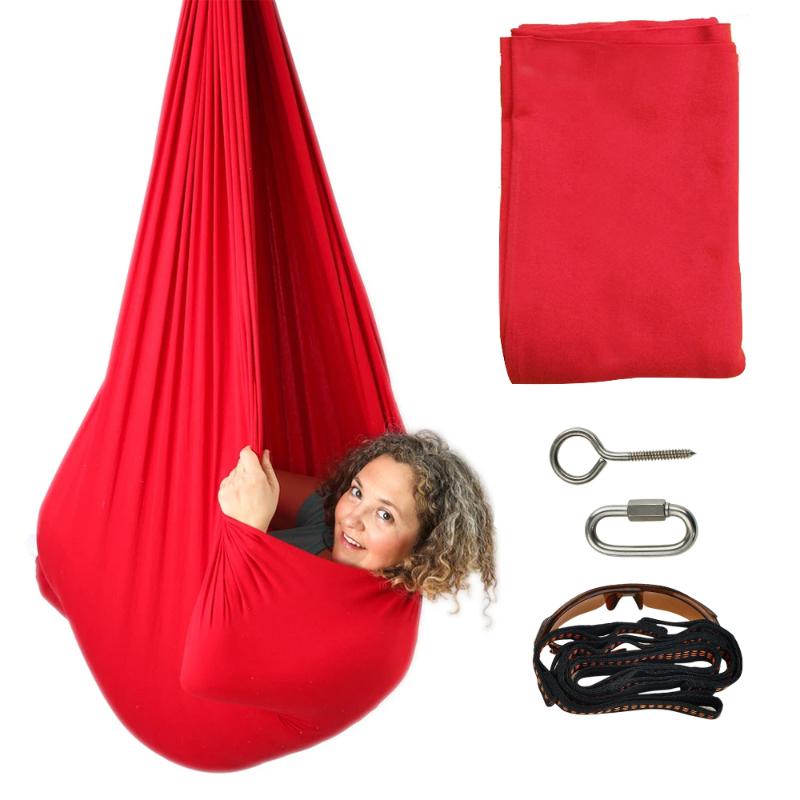 

Indoor Therapy Swing Red Hammock for Kids with Special Needs Lycra Snuggle Swing Cuddle Hammock for Children 80*120cm, Green