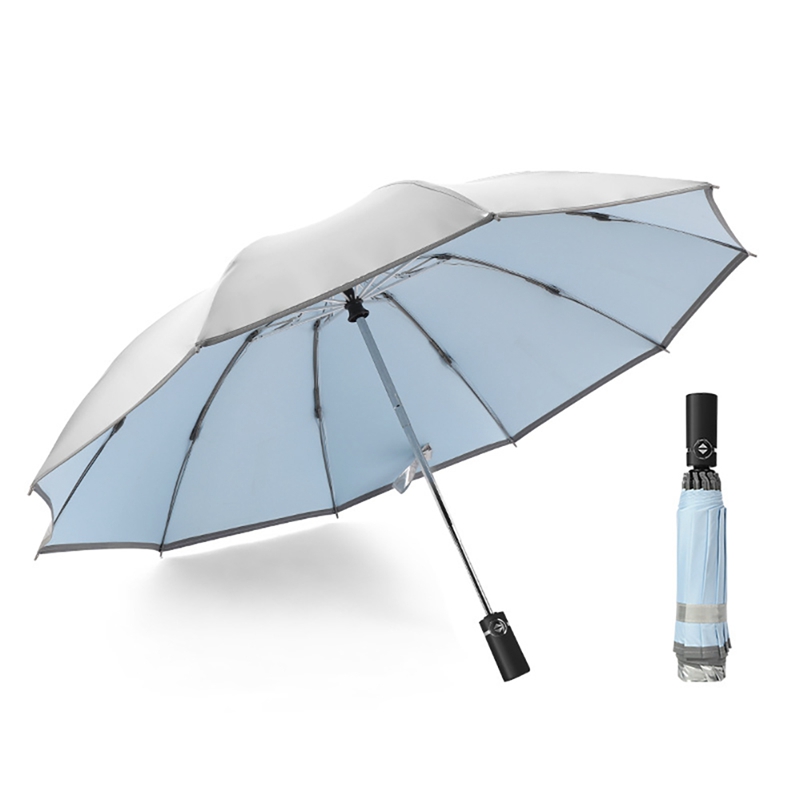 Cute Hot Dog Automatic Tri-Fold Umbrella Parasol Sun Umbrella Sunshade
