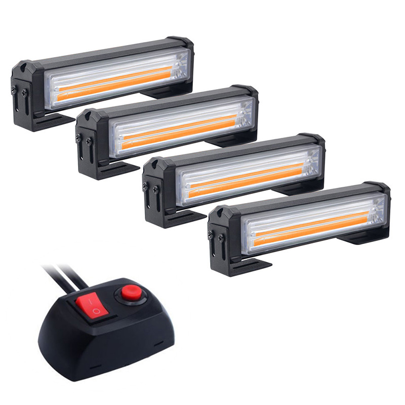 

4Pcs COB Multifunction Strobe Light High Power 32W Warning Lamp for 12V Car Truck Modified Vehicles, As pic