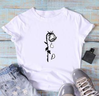 

Short Sleeved Tops Designer 19ss Women Tshirts Summer ROSE Printed Stylish Tops