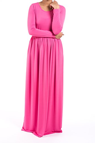 

Kabayare Womens Long Sleeve Maxi Dress Solid, Pink