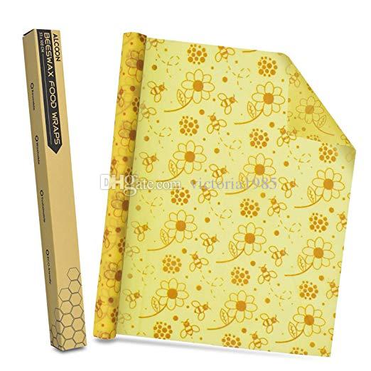 

Organic Beeswax Food Wraps 33*100cm Reusable Beeswax Wraps Eco-Friendly Sustainable Food Storage Wraps for Sandwich, Cheese, Frui