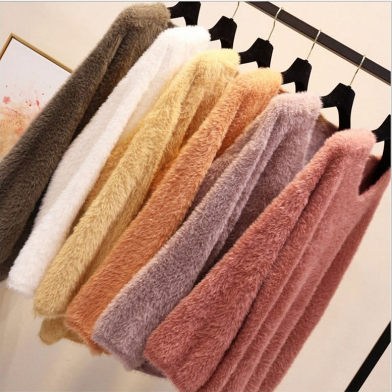

Diwish Artificial Cashmere Pullover Toody Cozy Wool Sweater Plus Size Warm Women Winter Sweaters Harajuku Girls Korean Tops, Orange
