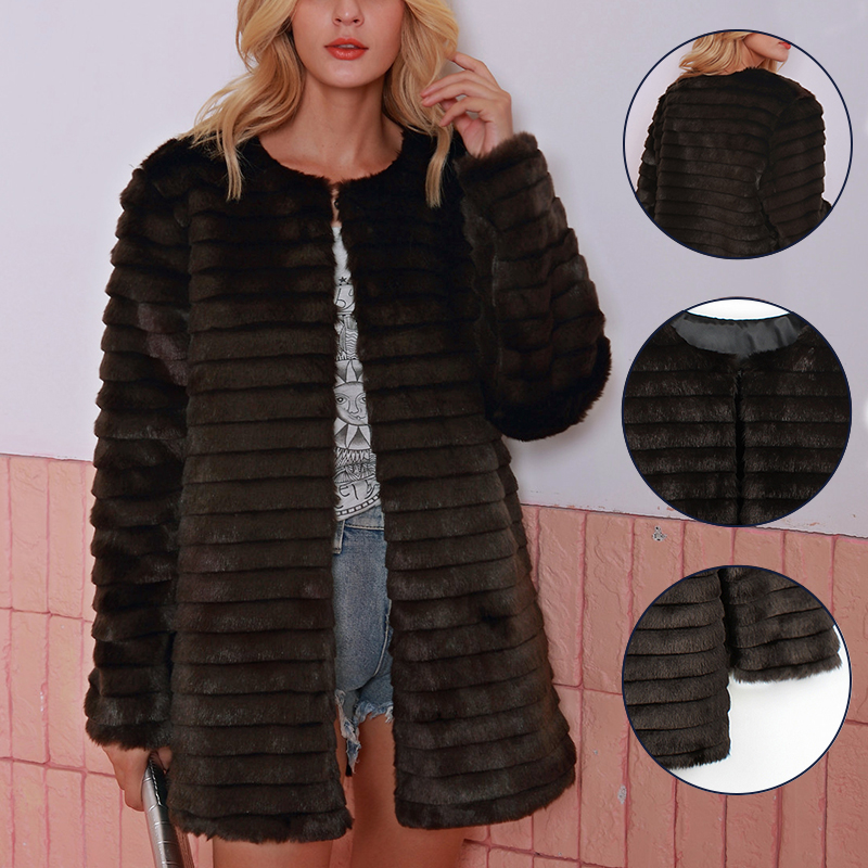 

Women Faux Fur Coat Fashion 2019 Women Plus Size Solid Female Fur Coat Fashion Long Sleeve Autumn Winter Loose Outwear 3xl, As pic