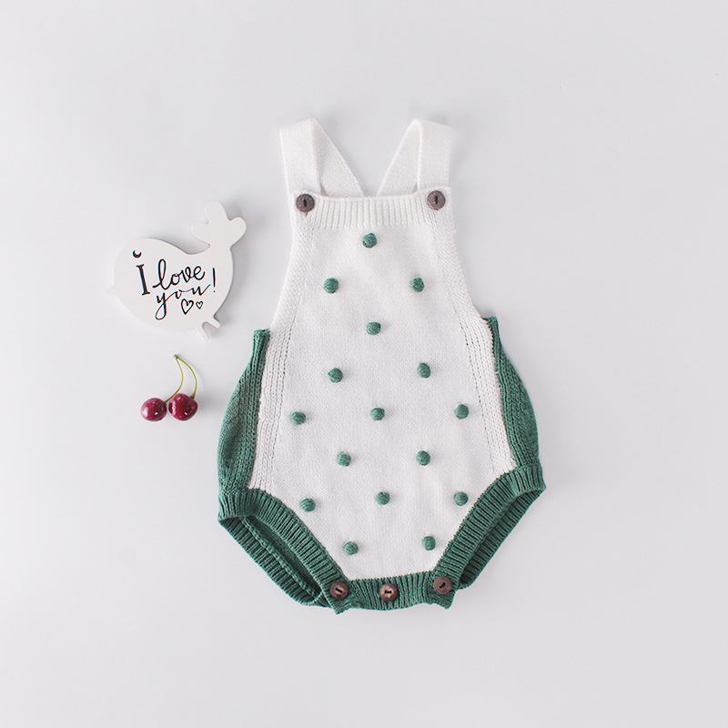 

INS new baby kids climbing romper Knitted Suspender Romper high quality 100% cotton romper free ship, As picture