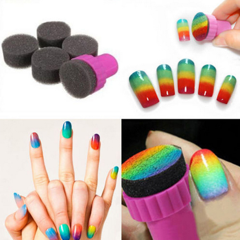 

1 Set Nail Art Sponge Stamp Stamping UV Gel Polish DIY round gradient sponge Deco Design Kit Set Tools Stampers