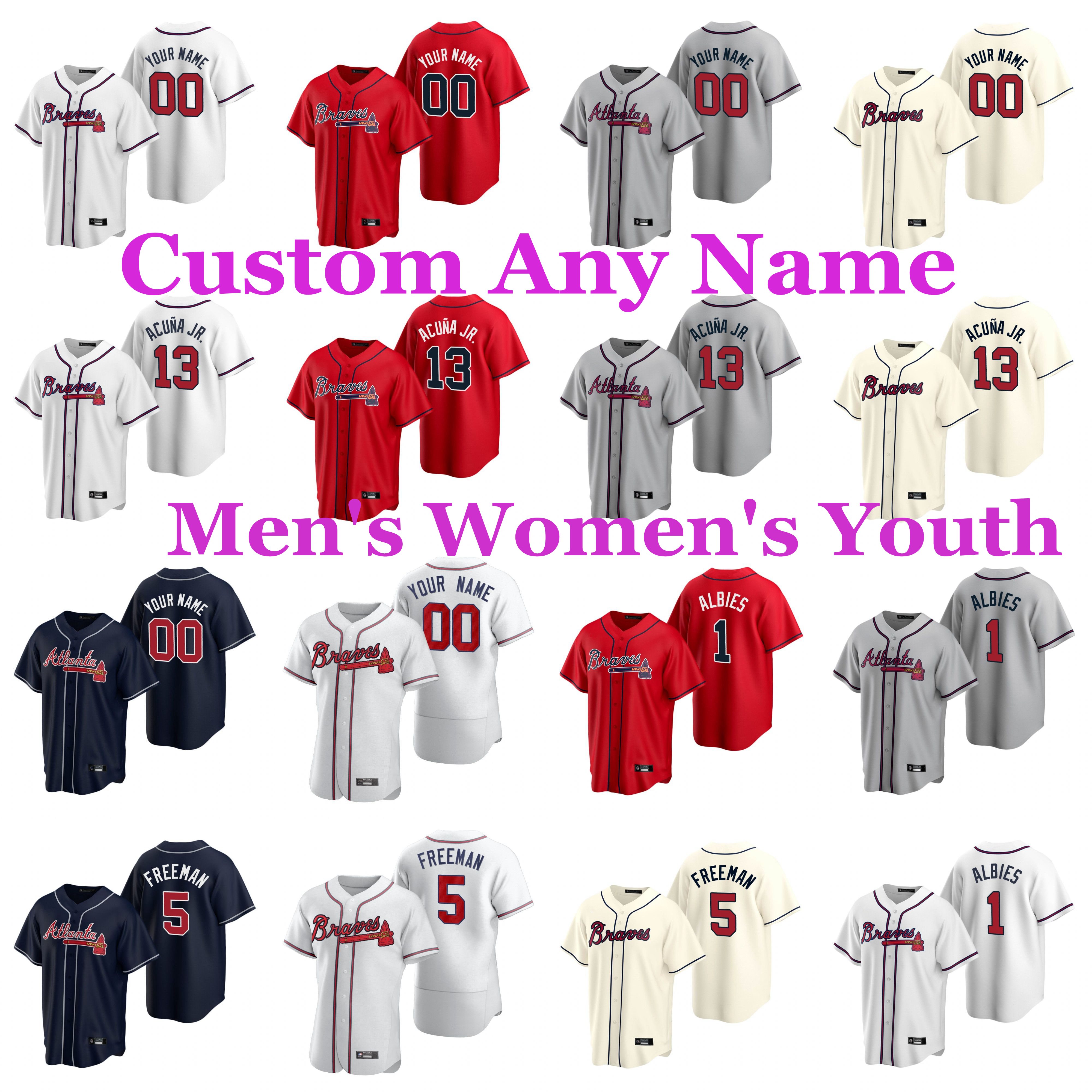 

2020 Baseball Jerseys Shane Greene Jersey Touki Toussaint Travis d'Arnaud Tucker Davidson Tyler Flowers Will Smith Contreras Custom Stitched, Youth 2020 cool base navy