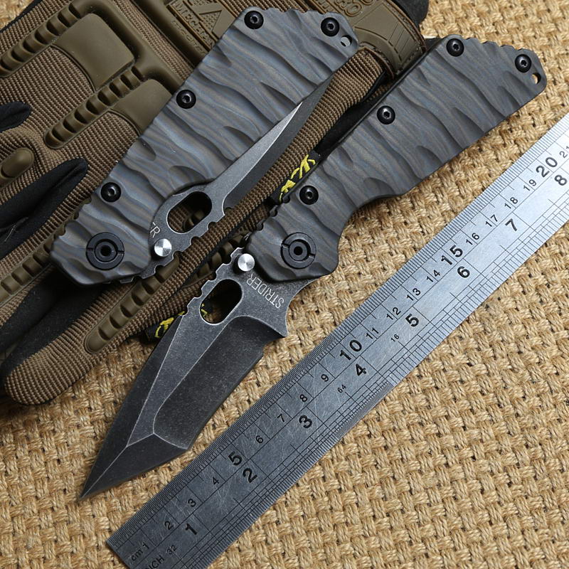 

Y-START SMF Tactical Folding Knife Titanium handle D2 Tanto blade Ball bearing hunting survival outdoor ST Knives EDC self defense Tools