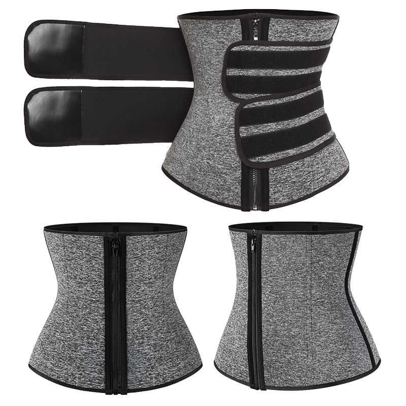 

Waist Support Steel Boned Waist Corset Trainer Sauna Sweat Sport Girdle Cintas Modeladora Women Weight Loss Lumbar Shaper, Black as photos