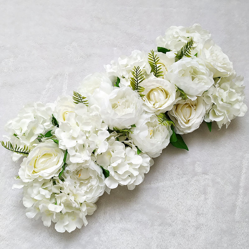 

Artificial Peony Rose Hydrangea Row Wedding Background Fake Flower Wall Decoration DIY Combination Wedding Arch Arrangement, Blue