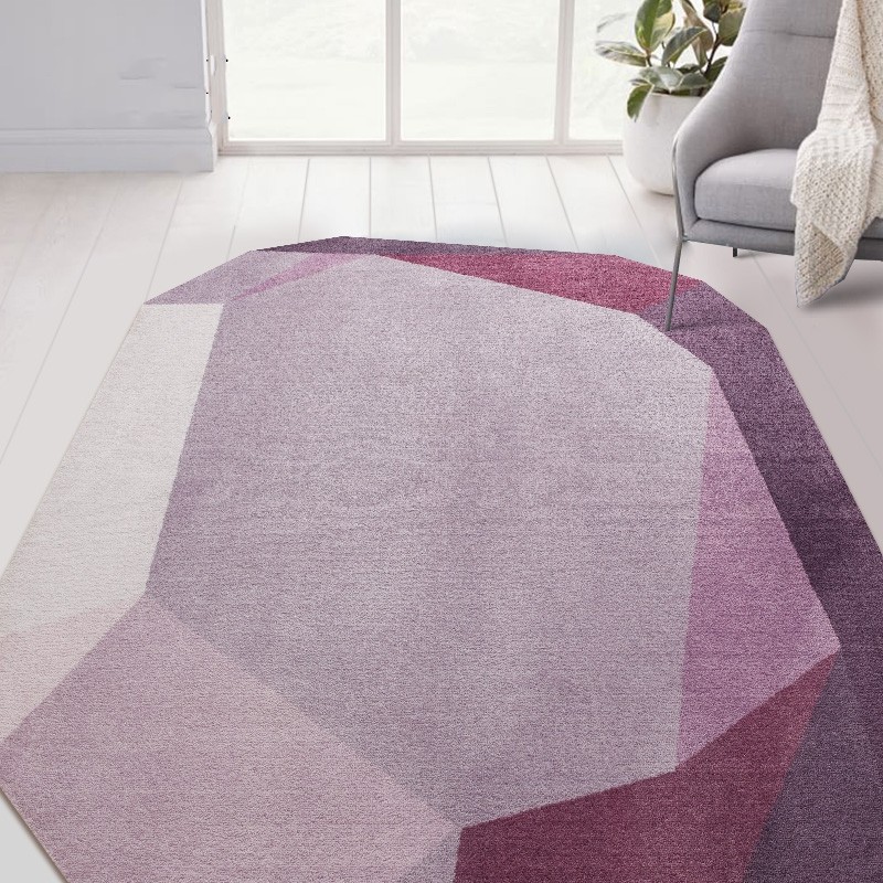 

Unique diamond shaped geometric living room carpet, Nordic big size decoration area rug RX, Purple
