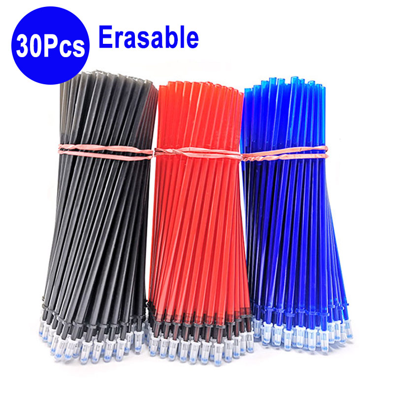 

30Pcs/Set Office Erasable Refill Rod Magic Erasable Pen Refill 0.5mm Blue Red Black Gel Pen Stationery Writing Tools