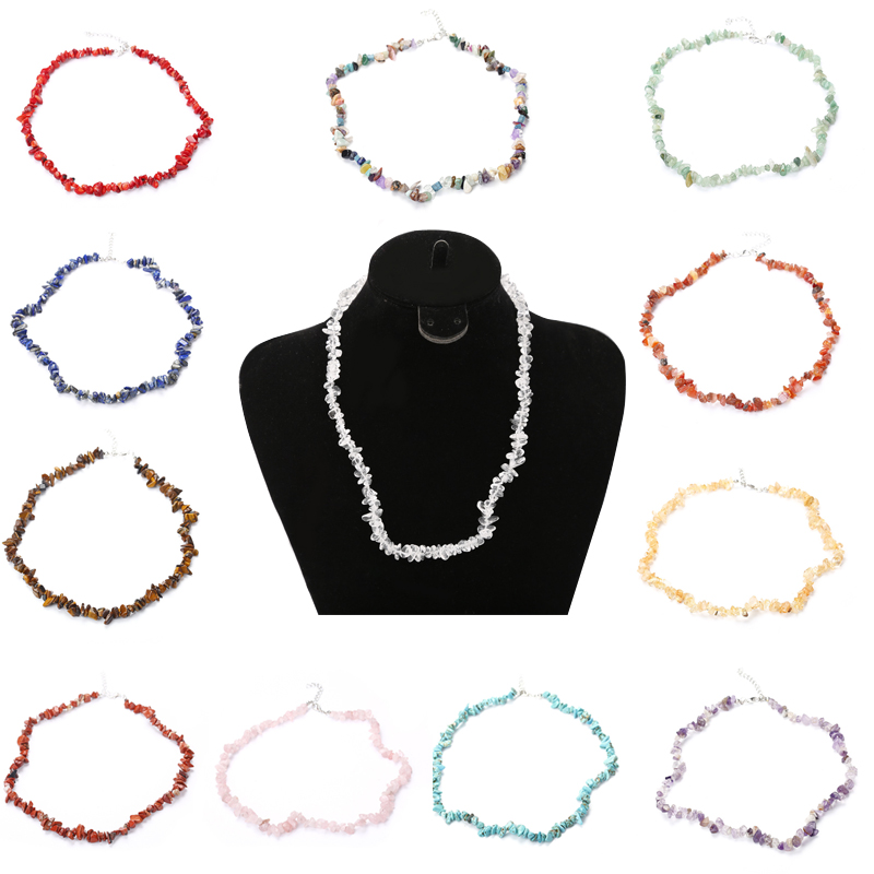 

natural stone beaded necklace Hand seven color energy chakra Jewelry Necklaces wholesale