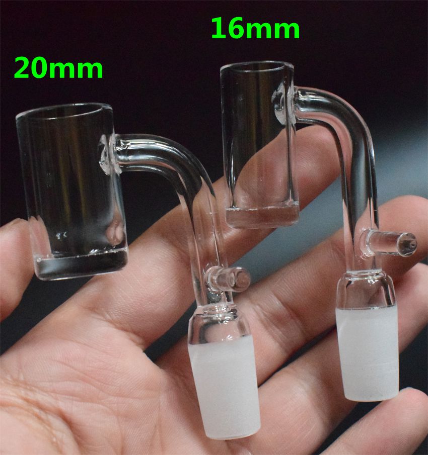 

16mm 20mm OD Quartz Enail Banger With Hook Female Male 10mm 14mm 18mm Quartz E Nail Banger Nails For Coil Heater Glass Bongs