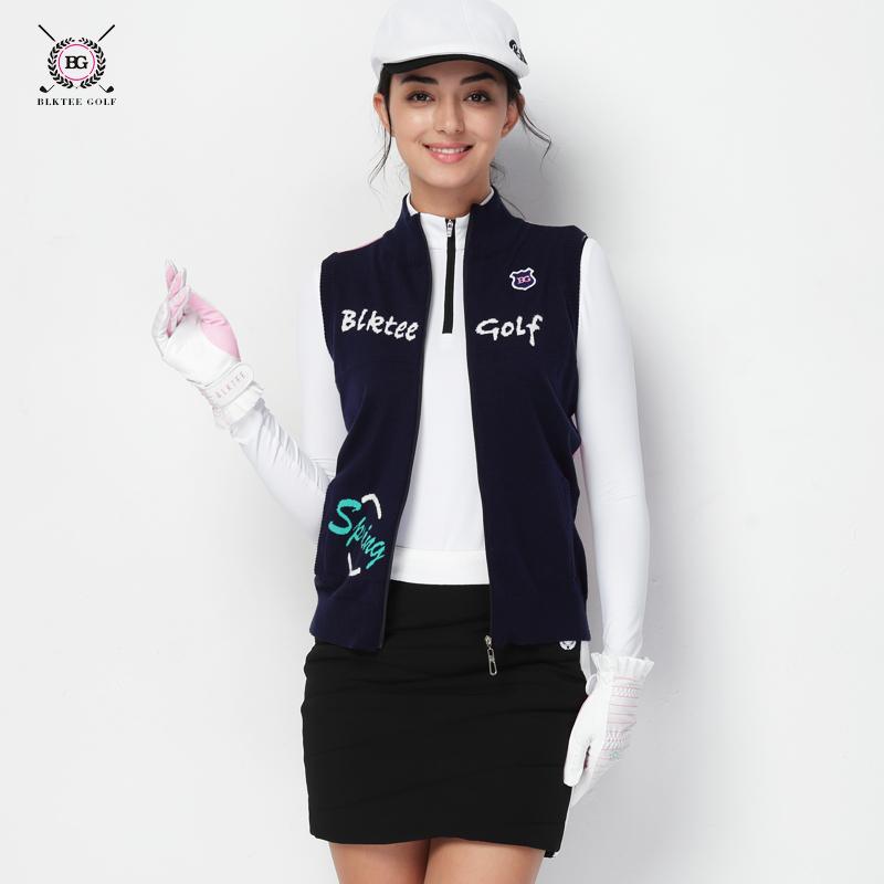 Golf Clothing Womens Knitted Vest Ladies Autumn and Winter Fashion Korean Wool Vest for Women